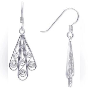 Ethnic Filigree 925 Sterling Silver Earrings